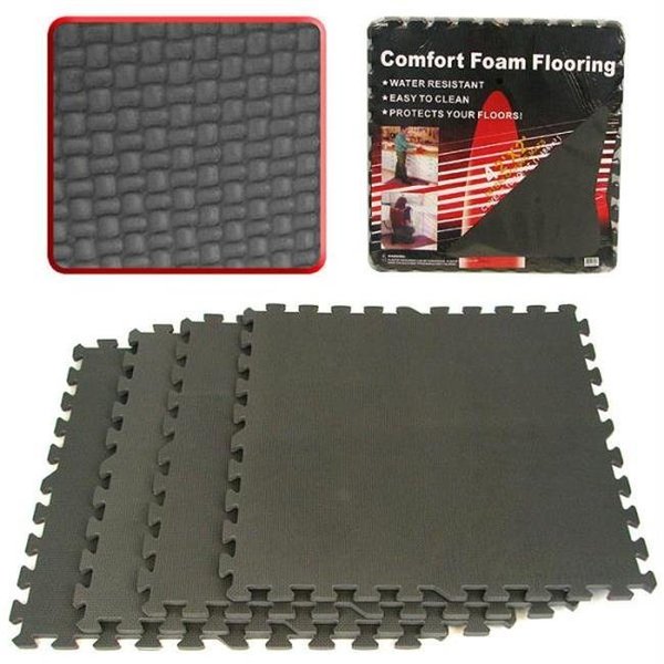 Trademark Commerce Ultimate Comfort Black Foam Flooring 16 Square Feet 75-6402